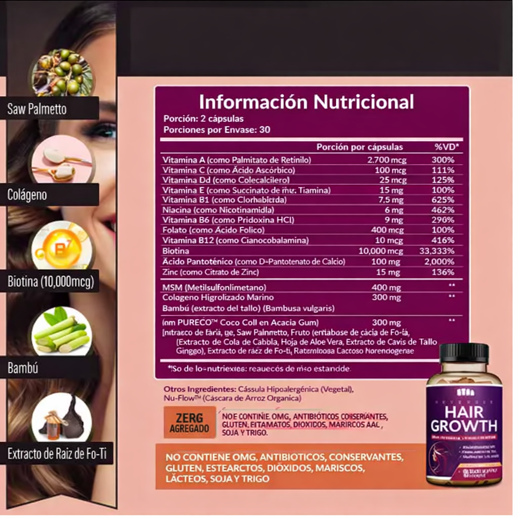 COMBO MULTIVITAMINICO + HAIR GROWTH